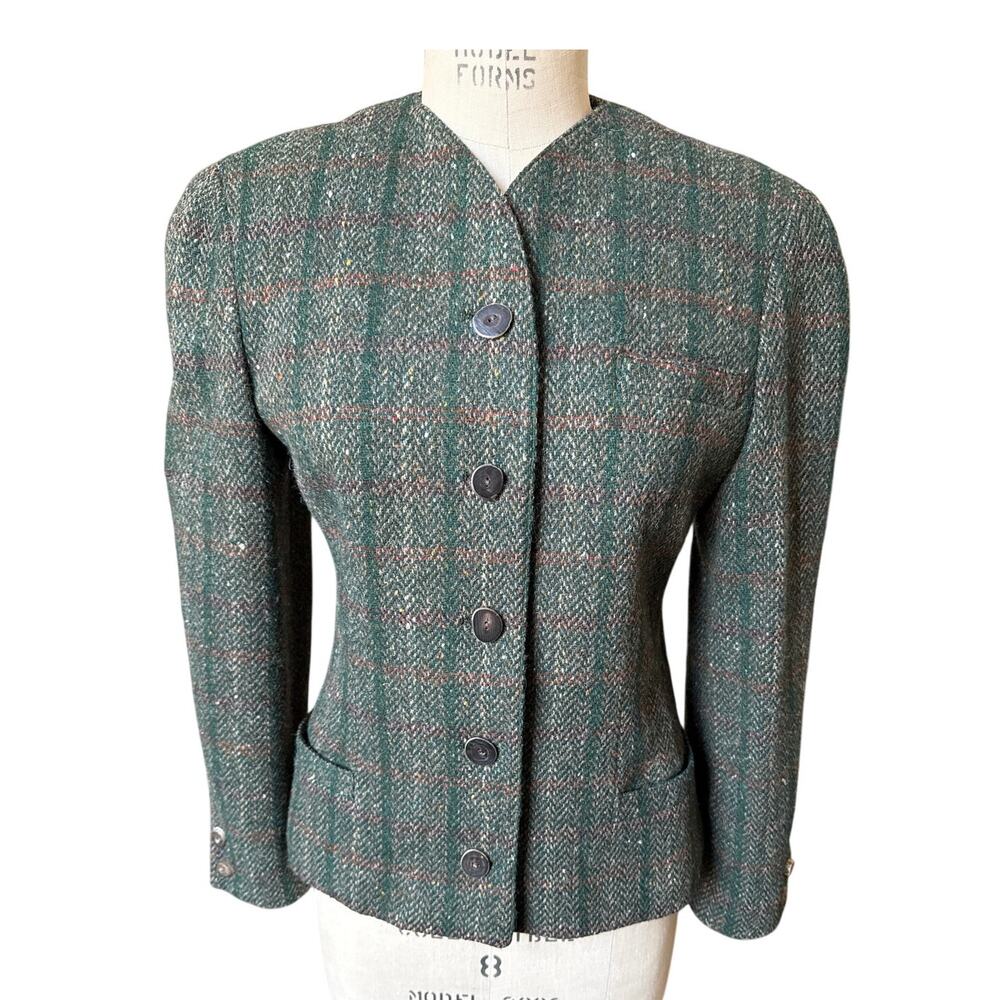Vintage Kriza Tweed Button Down Wool Jacket Size 42./ US 10